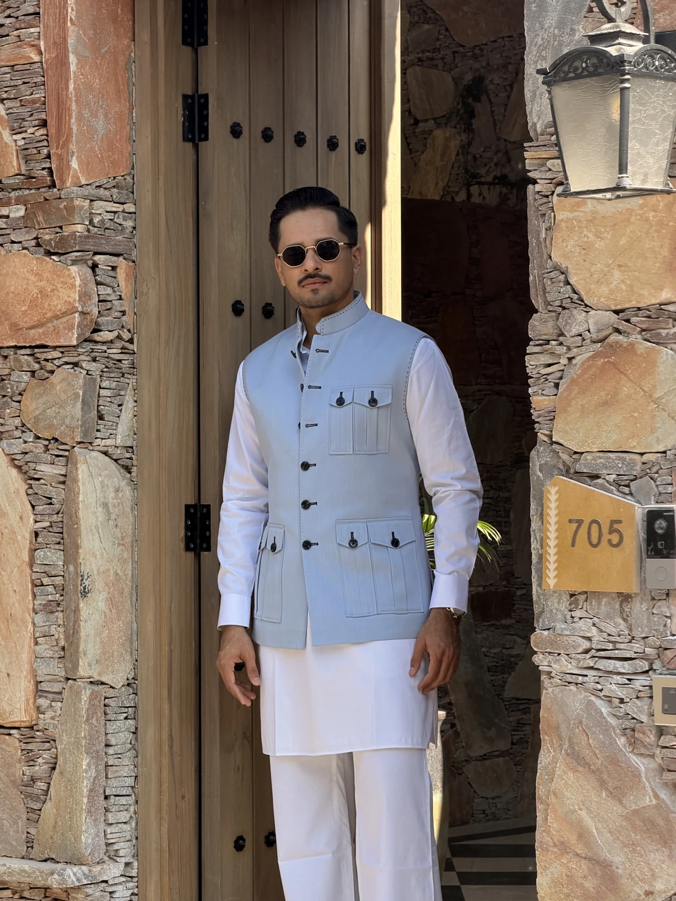 Classic Light Blue Half Jacket View 1