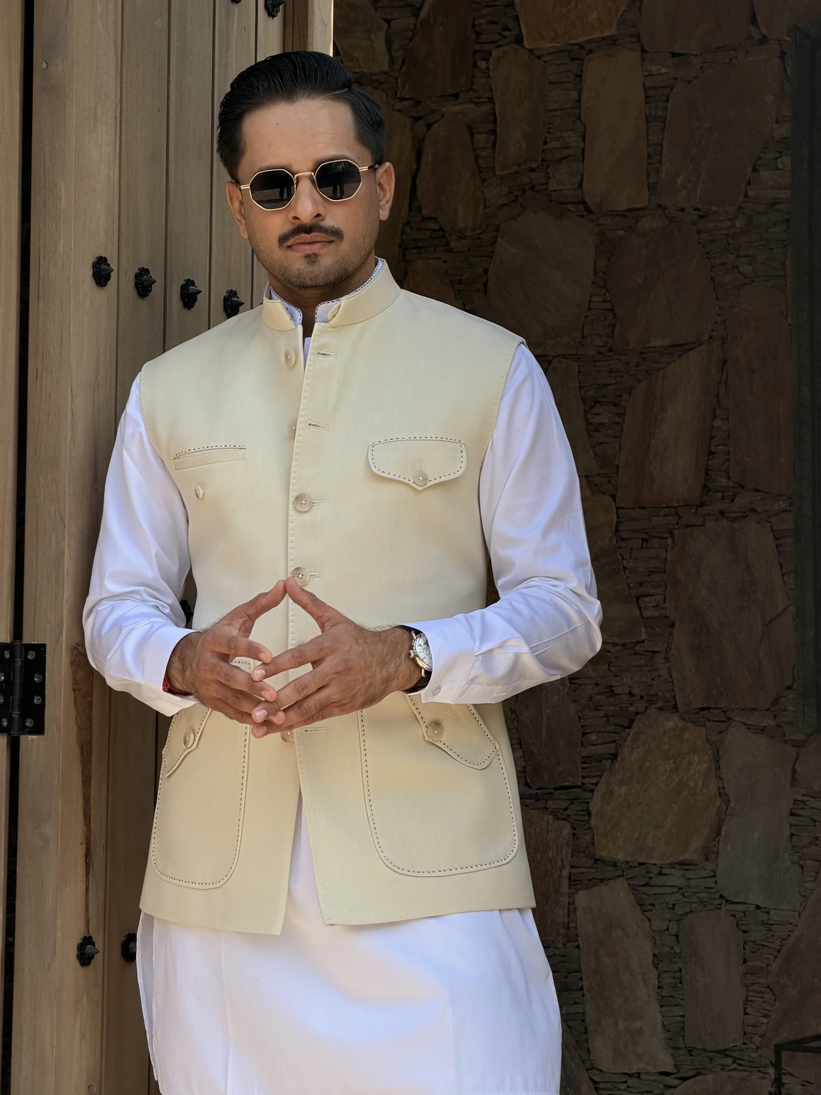 Ivory half jacket View 1