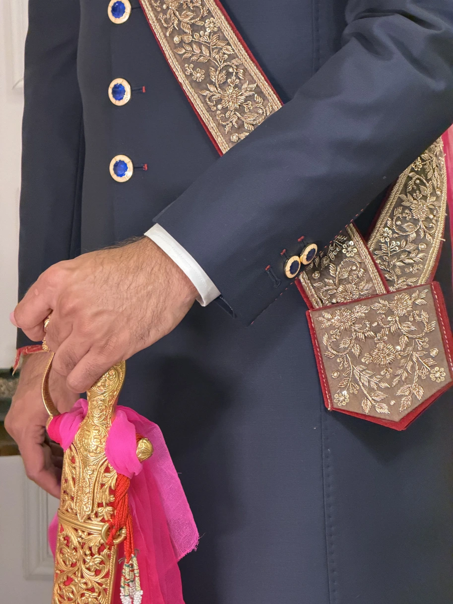 Traditional Brocade Achkan Texture
