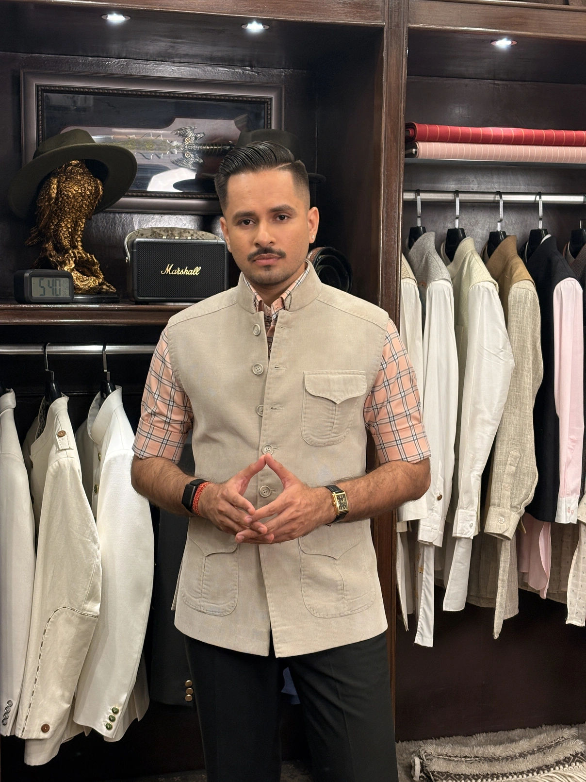 Beige Heritage Corduroy Half Jacket