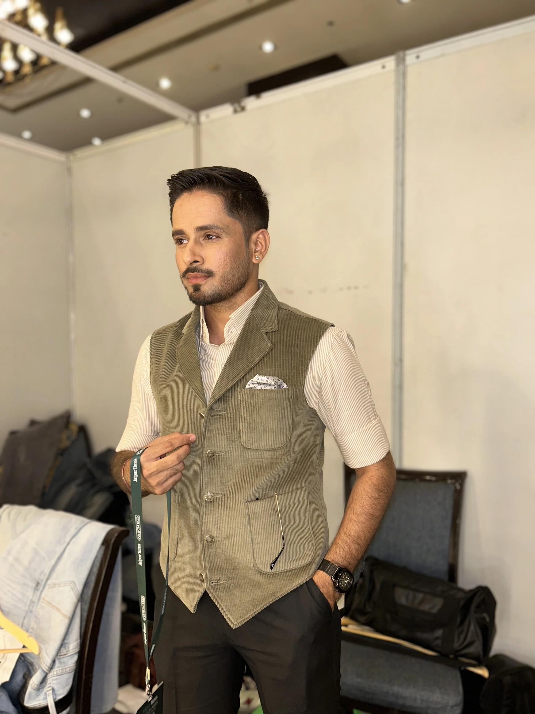Corduroy Waist Coat Desk 1
