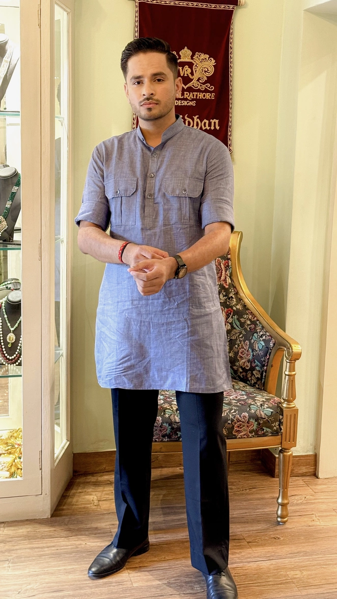 Linen 2 Pocket Kurta Desk 2