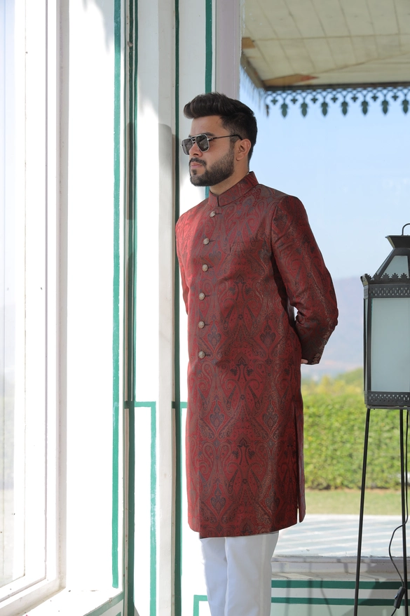 Traditional Handcrafted Achkan From House of Jodhpur View 1