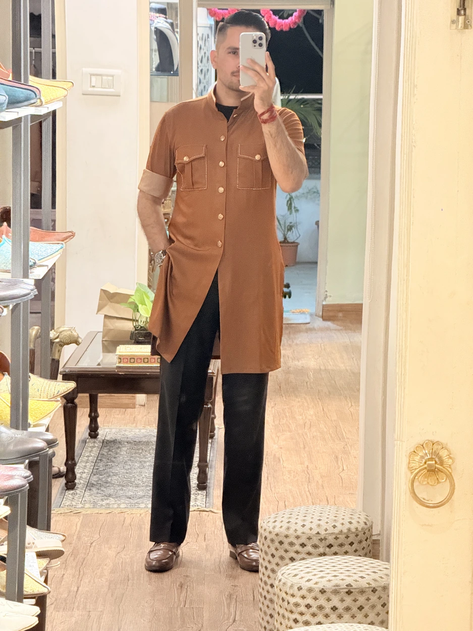 Viscose Front Open Kurta Desk 2
