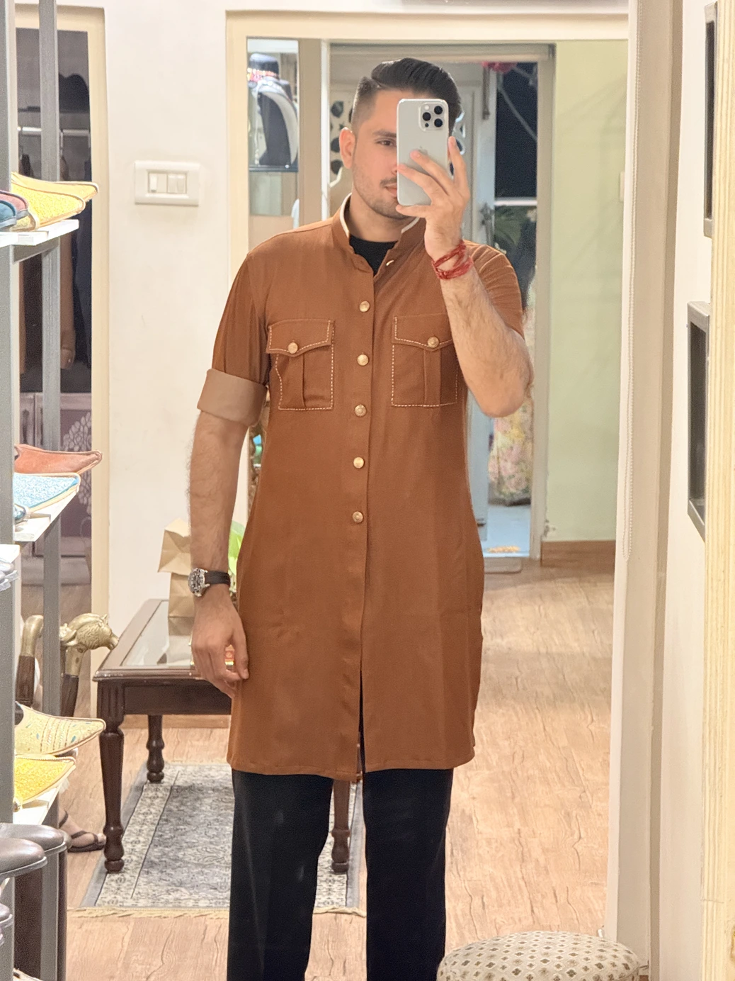 Viscose Front Open Kurta Desk 1
